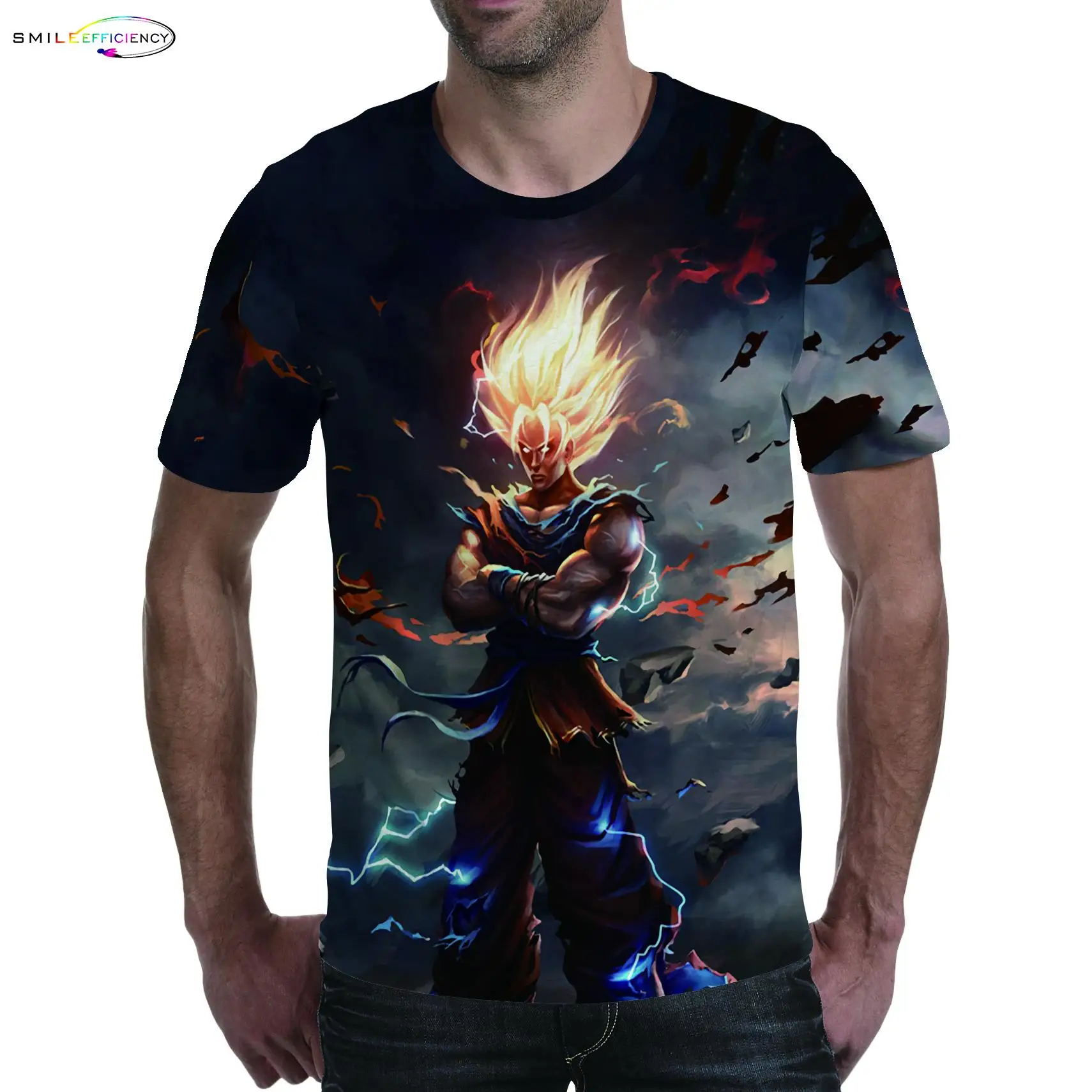 Лето 2019 пользовательские футболки Dragon Ball Z футболка 3d o образным вырезом Wukong хип