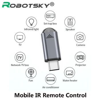 

Wireless IR Mobile Infrared Appliances Adapter Remote Control Type C Micro USB Interface Smart App Control For TV TV BOX