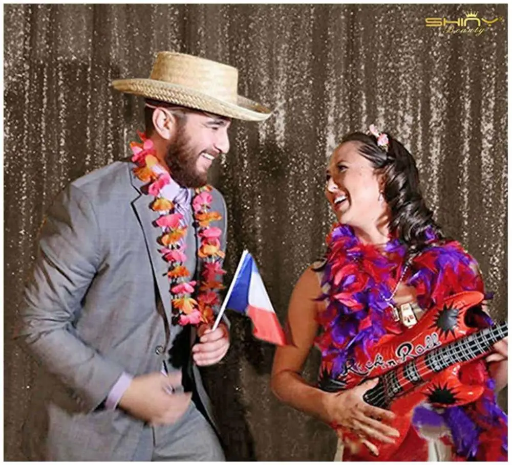 

Shinybauty 2 Panels 3X8FT Glitter Backdrop Chocolate Color Sequins Backdrop Glitter Birthday Party Wall Decoration-M190822