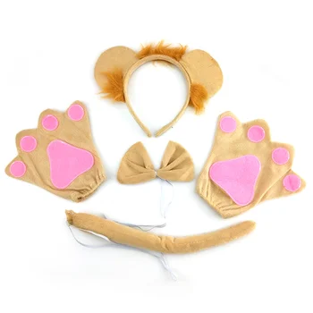 

Besegad Kids Halloween Costume Set with Lion Ear Headband Bowtie Tail Gloves for Children Cosplay Masquerade Party Supplies