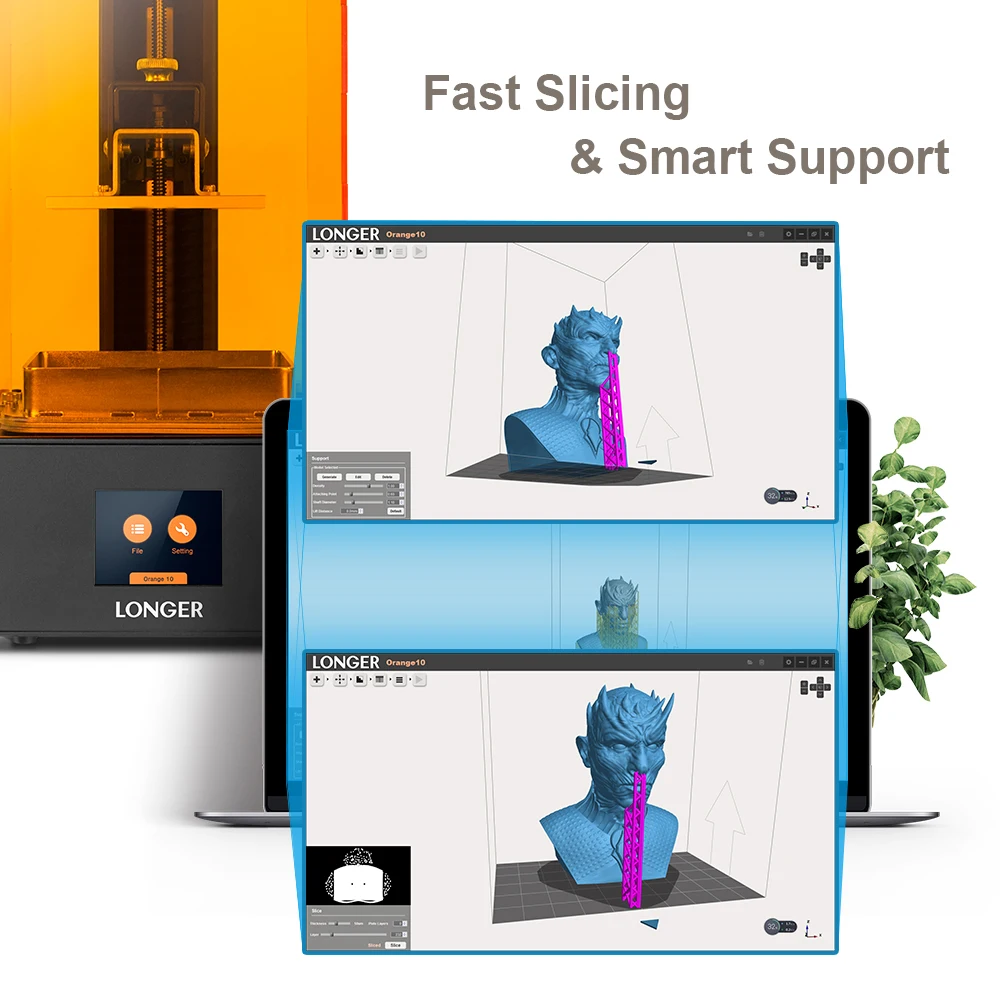LONGER Orange10 3d принтер доступный SLA 3D печать умная поддержка быстрая нарезка УФ свет отверждения легко работать входной уровень