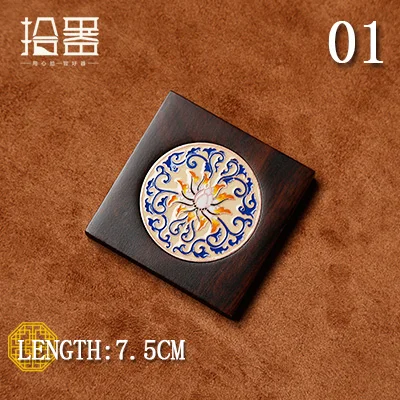 1 Ebony Coaster твердый деревянный чайный набор кунг-фу чайная церемония аксессуары изоляционный коврик в японском стиле железный горшок фиолетовый; песок держатель - Цвет: 1