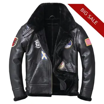 

2020 Black Men Casual Shearling Coat Pattern Design Large Size XXXL Genuine Sheepskin Winter Thick Natural Shearling Jacket