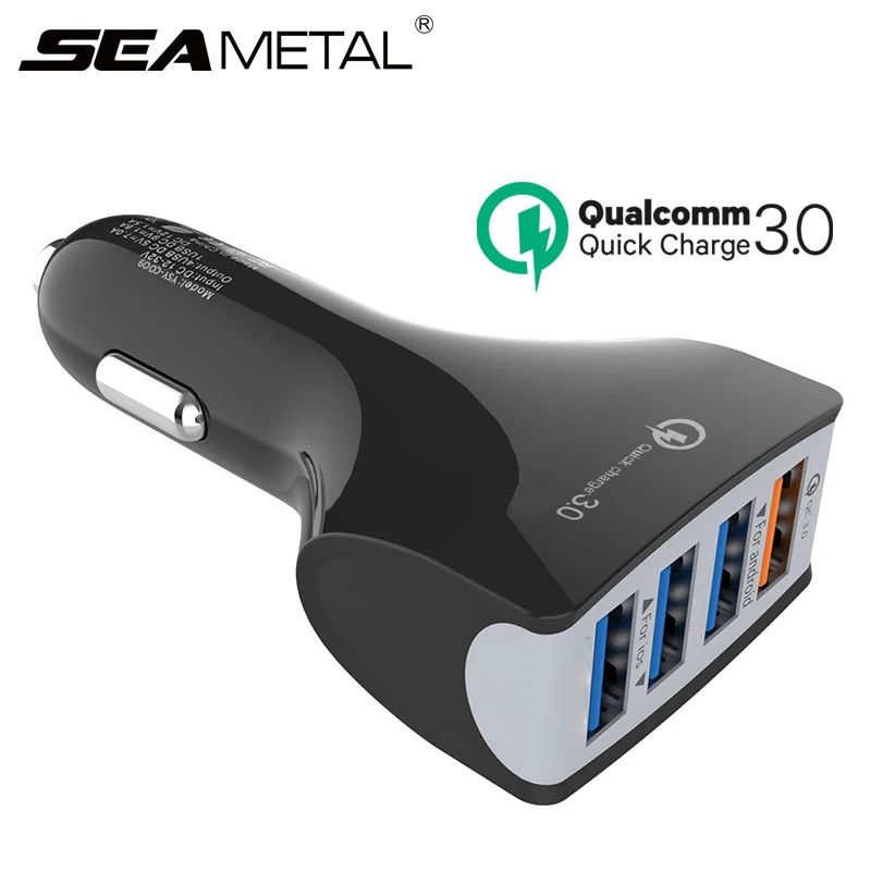 4USB QC 3 0 быстрая зарядка двойной USB порт автомобильная для IOS 3A Android смартфон