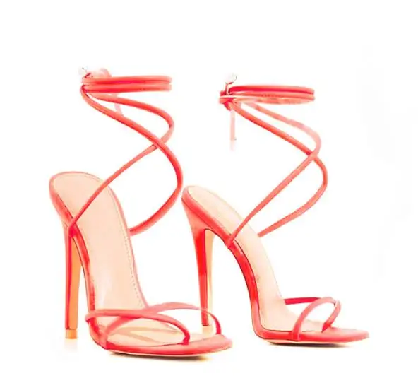 

Europe and the United States explosion models candy bright color toe lace high heels large size women's shoes