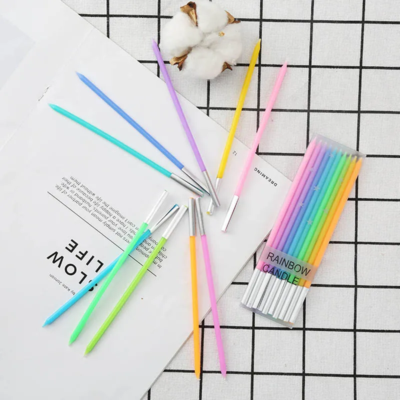 Товары для дня рождения 10 цветов Свадебные свечи торта безопасное пламя