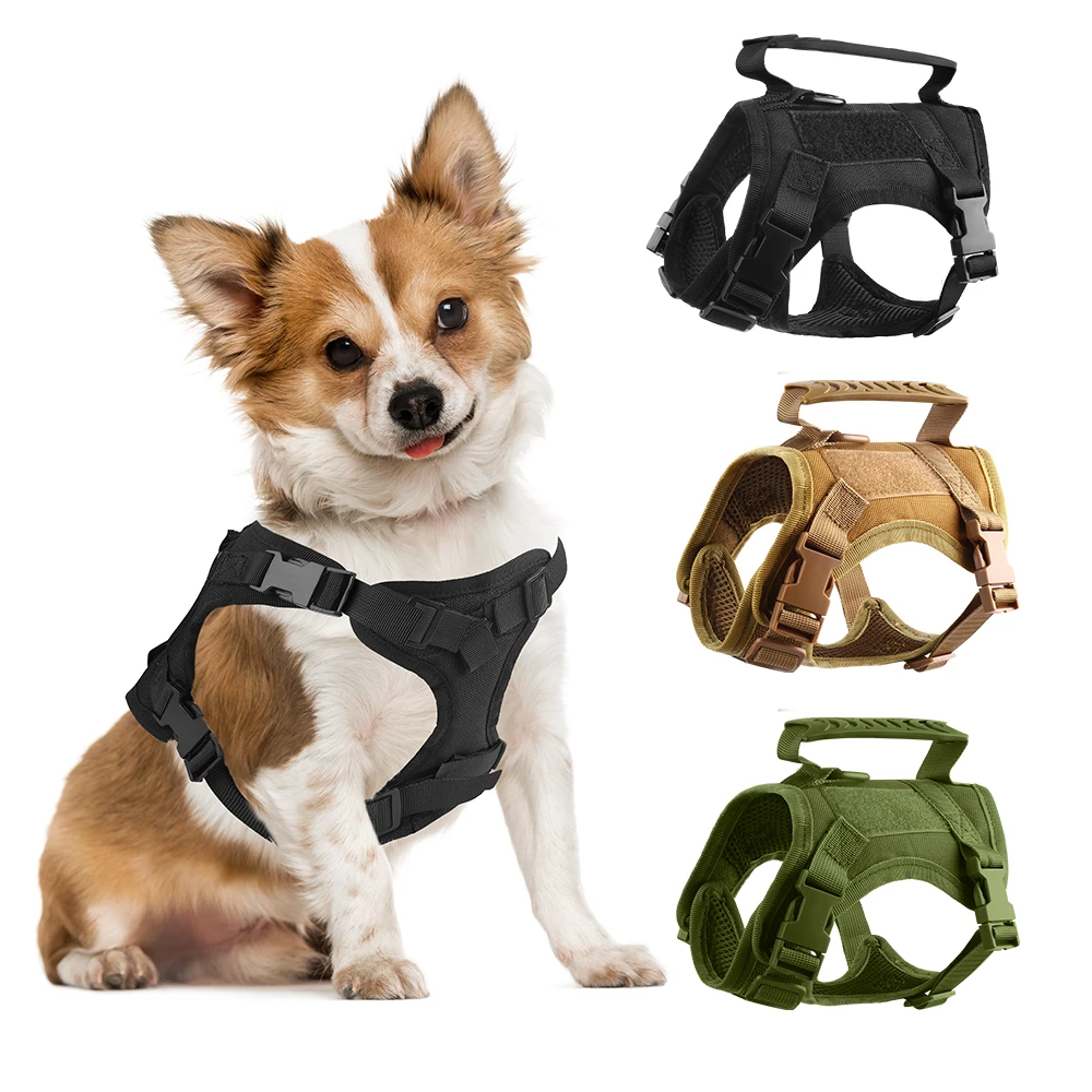 Tactical Pet Vest Small Dog Cat Harness Military Hunting Shooting Army