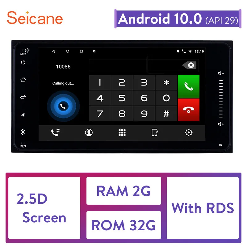 Автомагнитола Seicane Android10.0 7 дюймов 2din универсальная для TOYOTA Corolla Wi Fi стерео GPS