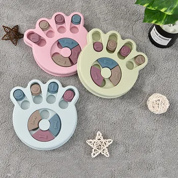 

Pet Food Slow Dispenser Disc Anti-choking Paw-shaped Feeder Toy Pet Interactive Puzzle Toy