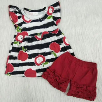 

Girls Clothes Summer Clothing Set for Cute Little Girls Apple Sleeveless Shirt Shorts Clothing Set for Baby Girl Kids Clothes