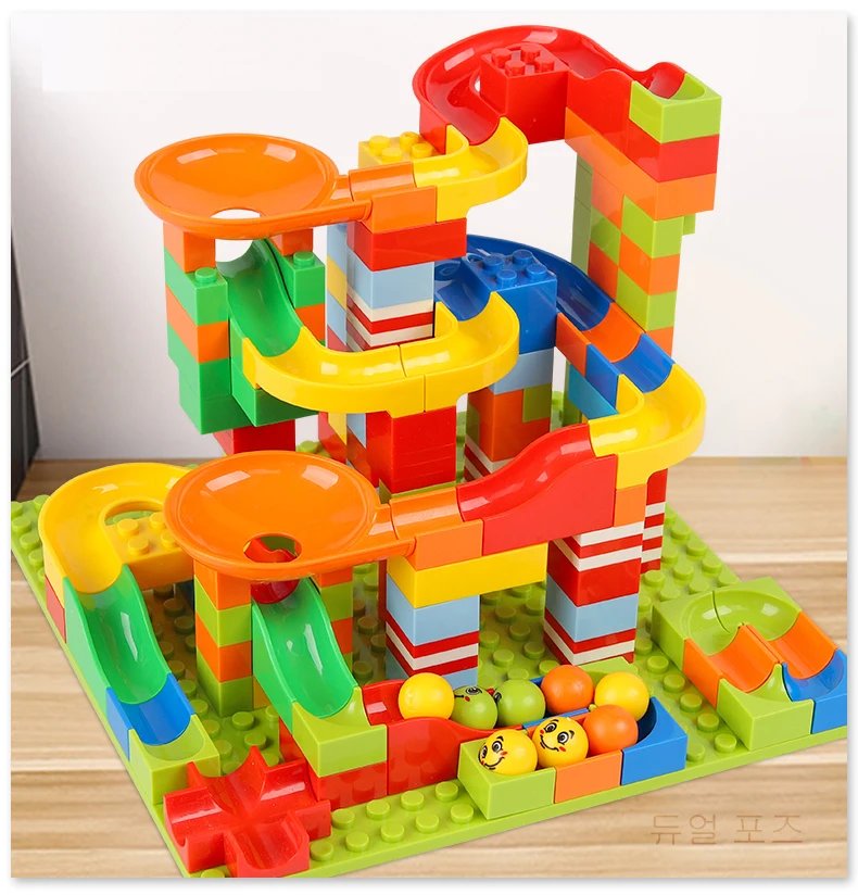 Marble Run Building Blocks 165/330 PCS Classic Mini Blocks Toy Bricks Set Kids Race Track Compatible with All Major Brands Bulk