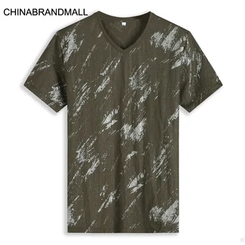 

Plus Fat Plus Size Chicken Heart V Collar Short Sleeve T Shirt Vest Men's Wear Fat Man Fat Camouflage T-shirt Sweatshirt