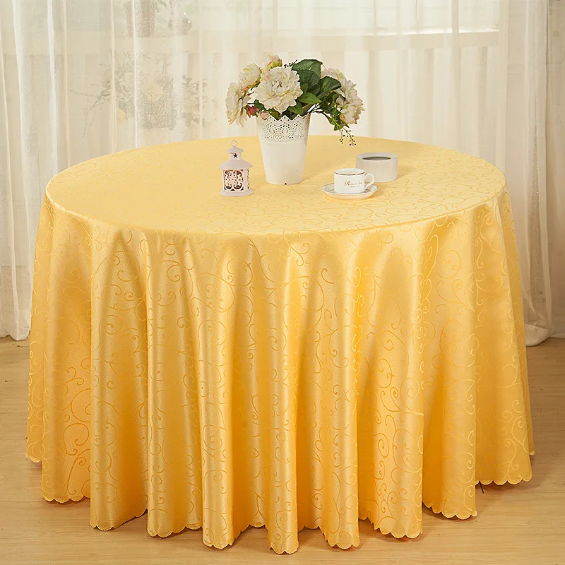

Polyester Table Cloth Jacquard Round Tablecloth Table Cover For Home Restaurant