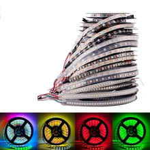 WS2813 led pixel striscia di 1 m/2 m/3 m/4 m/5 m Dual- segnale 30/60/144 pixel/led/m, WS2812B Aggiornato Nero/Bianco PCB, IP30/IP65/IP67 DC5V(China)