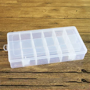 

18 Compartment Storage Box Practical Adjustable Plastic Case for Bead Rings Jewelry hair accessories Display Organizer boxs