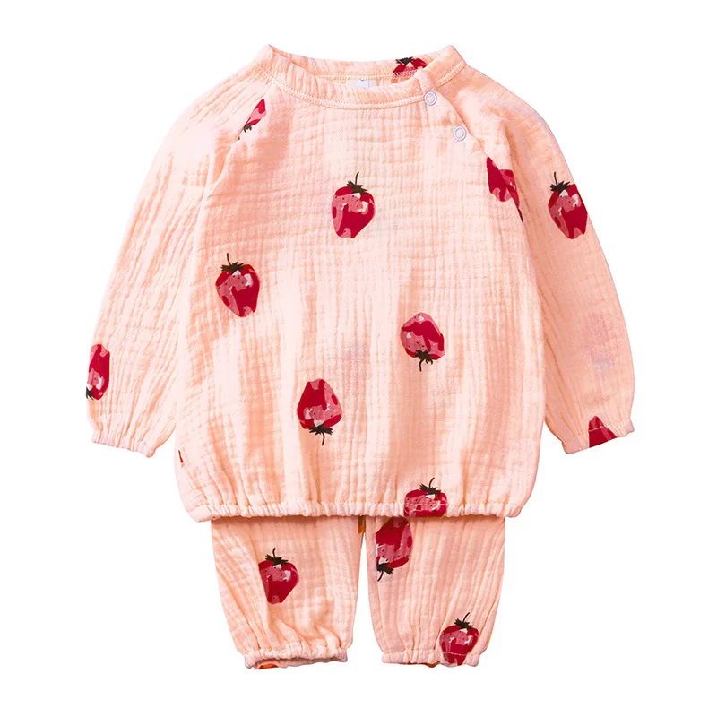 Baby Cotton Pajama Set Girls Kids Spring Children's Clothing for Boys Suits Print Sleepwear 2 pieces Pajamas