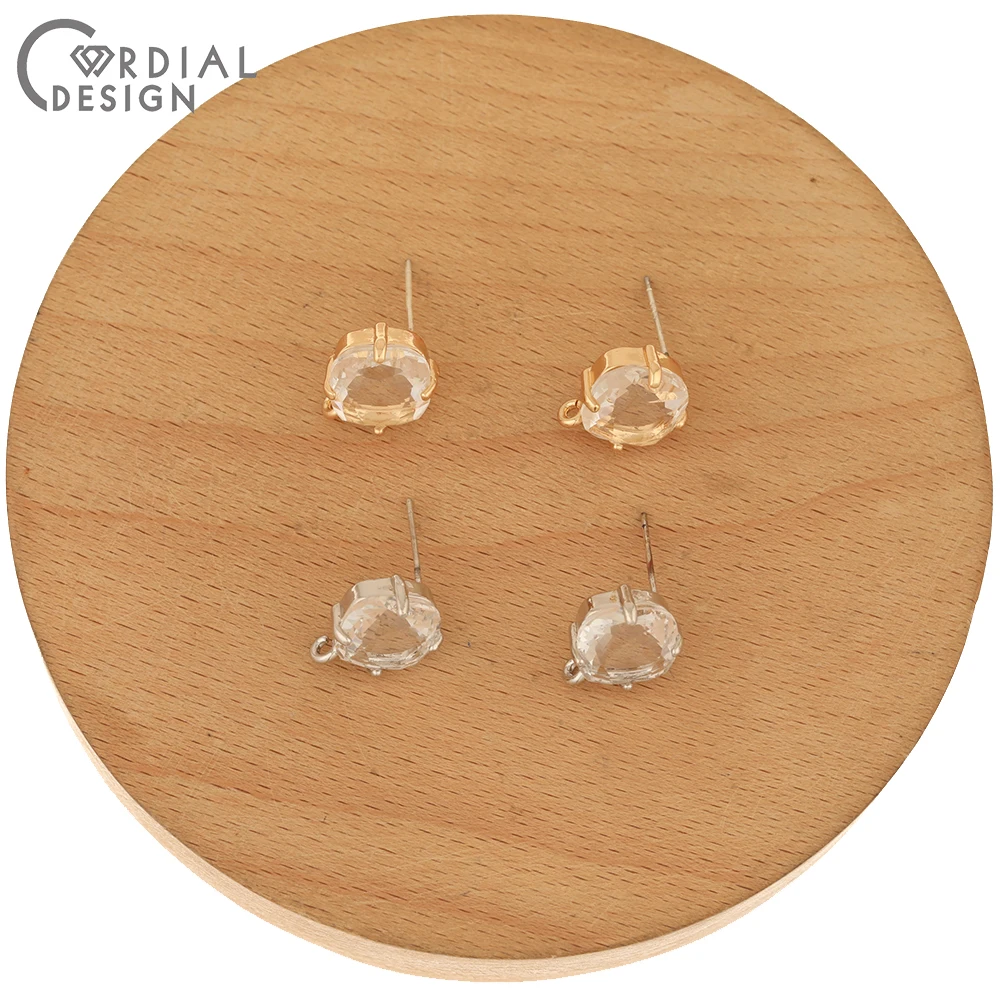 Cordial Design 50Pcs 11*14MM DIY Earring Making/Jewelry Findings & Components/Crystal Earring Stud/Hand Made/Jewelry Accessories - cordial