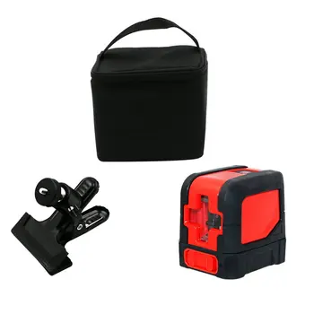 

7M Portable Mini Cross Red Laser Levels Meter 2 line 1 point Leveling Instrument with Base Clamp Self-leveling