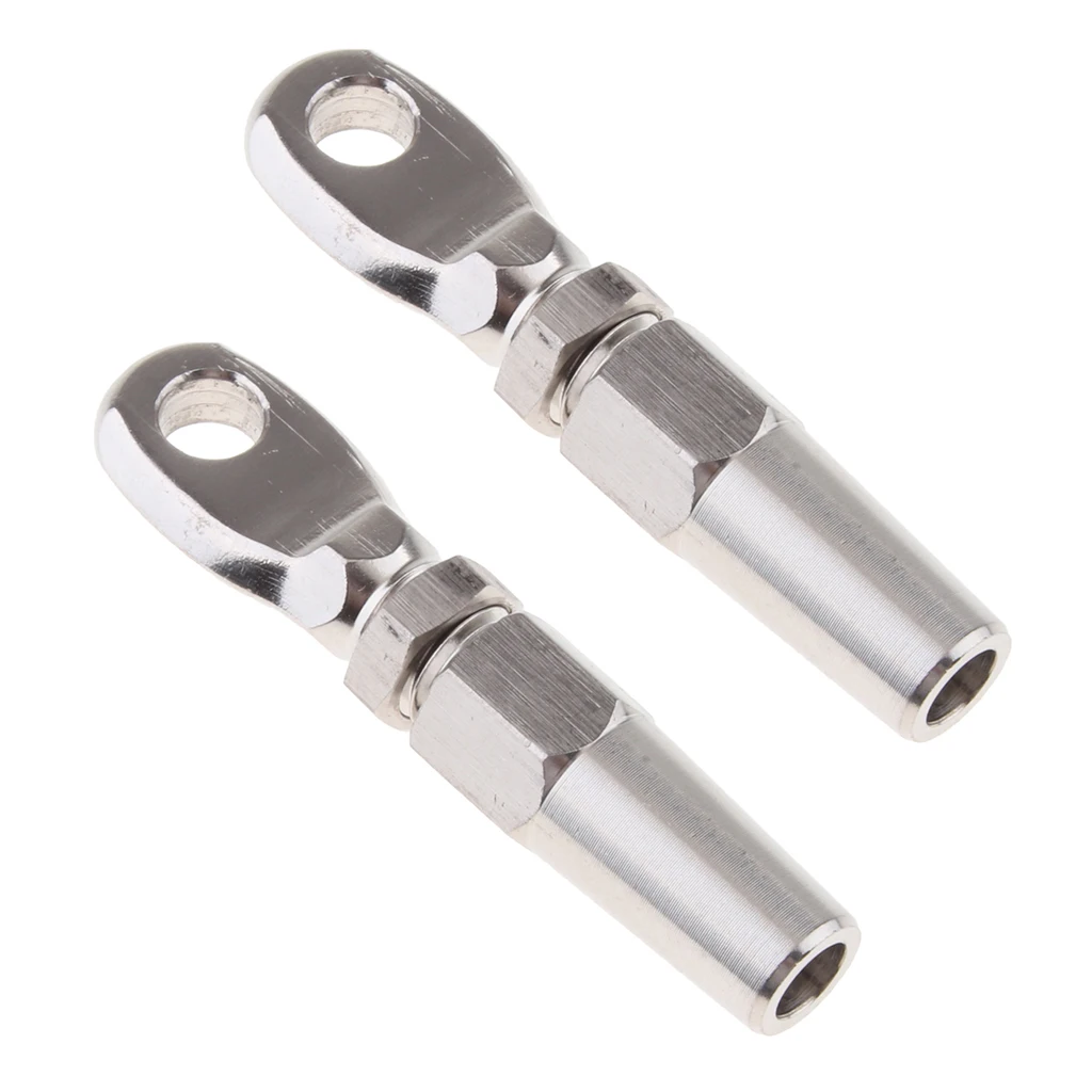 2x 4mm 316 Stainless Steel Wire Rope Swageless Eye Terminal End Compression 2x 4mm 316 Stainless Steel Wire Rope Swageless Eye Terminal End Compression
