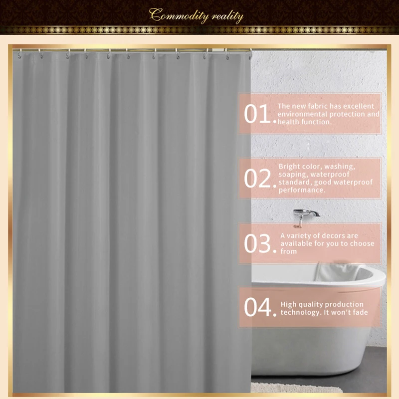 Однотонная занавеска для душа в современном стиле перегородка из ПЭВА ванной