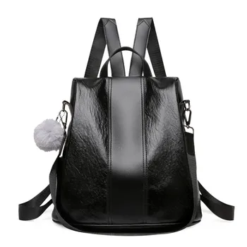 

Fashion Backpacks Women Casual Shoulder Bags 2020 New Women Soft Leather School Bags for Teenagers Girls Ladies Travel Backbag