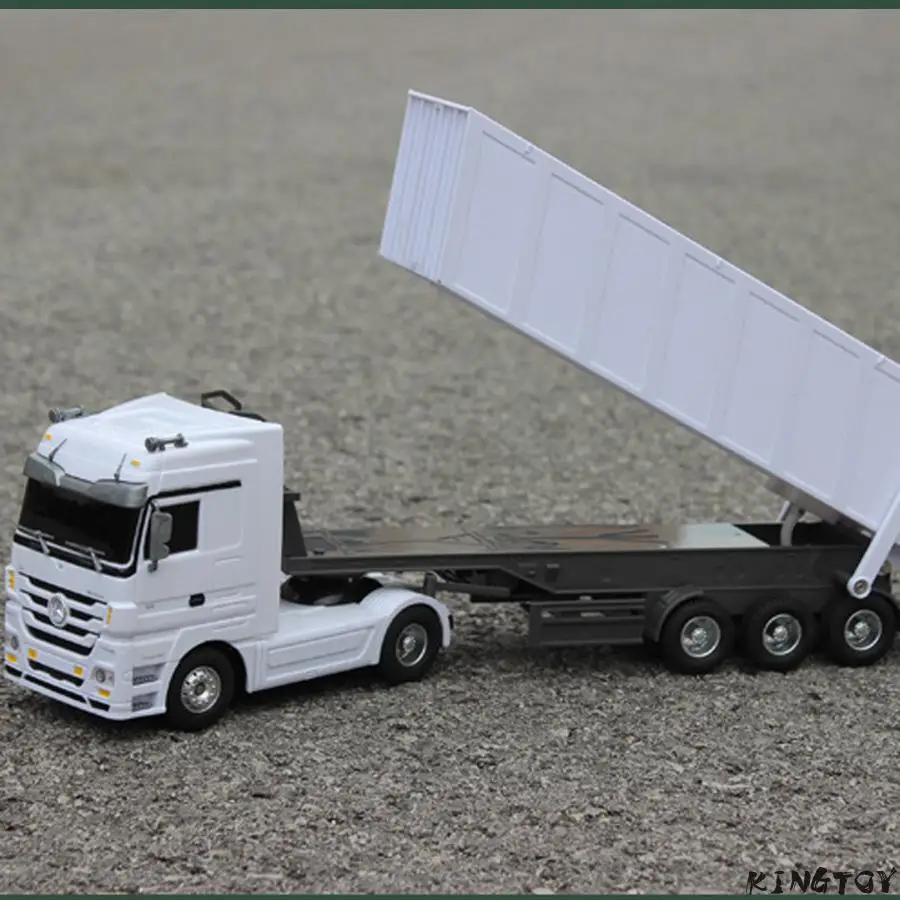 2.4GHZ 6CH Remote Control Truck With LED Light  Big Dump Truck Load 2250g Electric Toy Car Model Semi-Trailer  For Kids Gifts 3