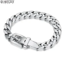 925 серебряный мужской браслет настоящий 925 пробы браслет цельный Серебряный браслет-цепочка мужские ювелирные изделия