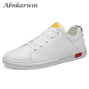 

Fashion Casual Men Genuine Leather Sneakers Autumn Zapatos De Hombre Casuales Cuero Black White Man Shoes Designer Mens Low Shoe