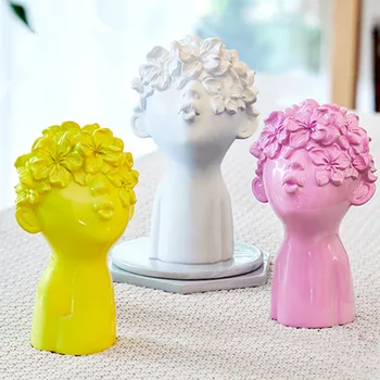 

European Style Abstraction Figures Resin Head Portraits Sculpture Creative Living Room Entryway Desktop Decoration X2940