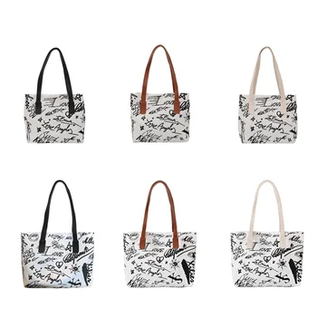 

Graffiti Handbag Women Shoulder Bag Large Capacity Canvas Female Ladies Fashion Casual Daily Travel Shopping Totes Purse