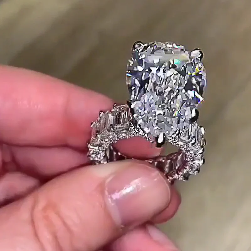 Engagement Rings Crystal Rings Zircon Rings Stone Rings Fashion Rings Finger Rings Fashion Ring Metal Rings Gorgeous Big Pear Shape Engagement Ring Square CZ Promise Ring for Girlfriend Women