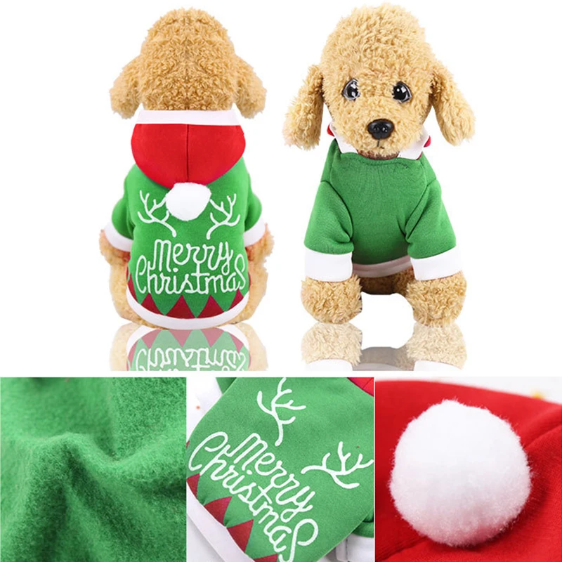 Рождественские костюмы для собак, кошек, Забавный костюм Санта-Клауса для собак, кошек, зимняя теплая одежда для собак, чихуахуа, мопс, одежда для йоркширского терьера