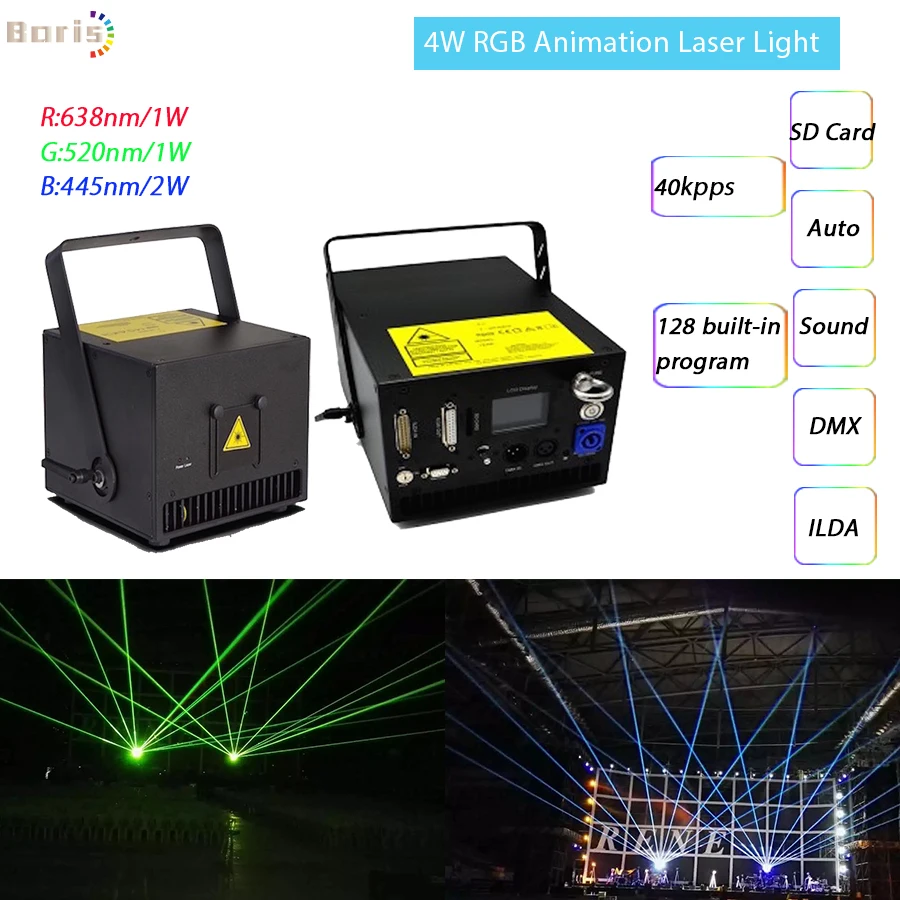 RGB 4 Вт лазерный проектор ландшафтный светильник для рождественской вечеринки