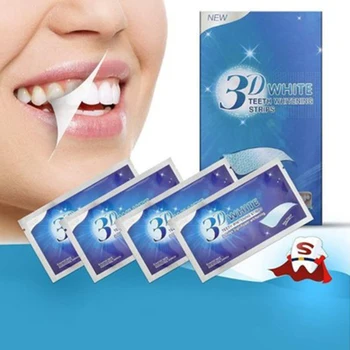 

New 14Packet 3D White Gel Teeth Whitening Strips Stain Removal Oral Hygiene Care Strip Dental Bleaching Tools Teeth Whitening