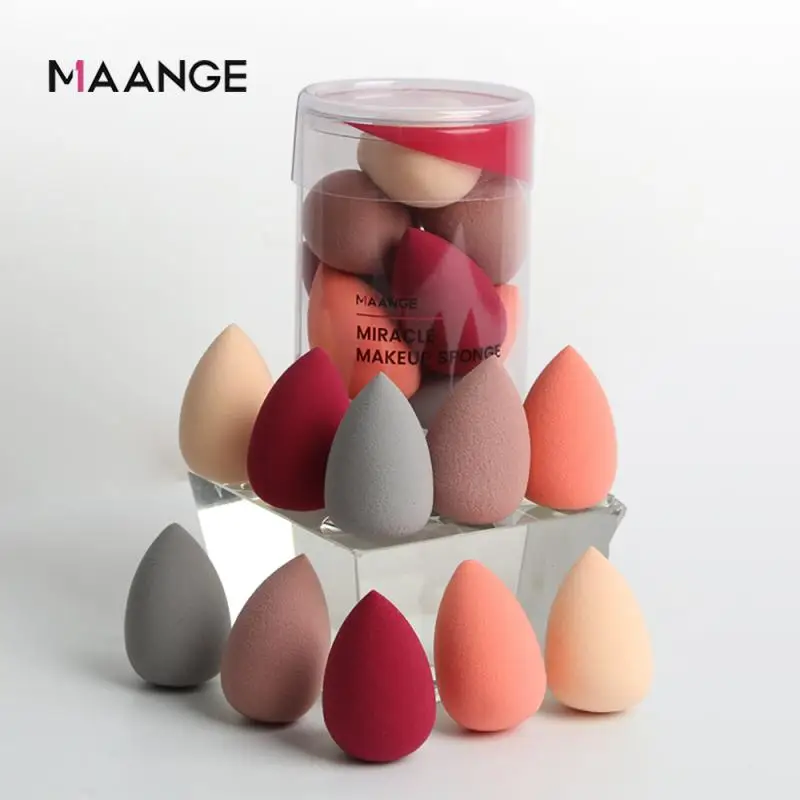 MAANGE 10pcs/set Cosmetic Puff Beauty Makeup Sponges Soft Gourd Drop Shape Wet And Dry Use Smooth Beauty Tools Wholesale TSLM2