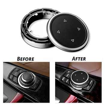 

Replacement Multimedia knob cover Black+Silver For BMW F10 F20 F30 IDrive