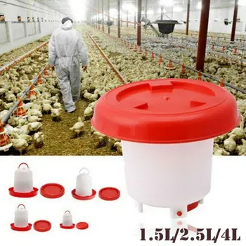 

New Robust Plastic Chicken Quail Poultry Hen Drinker Food Feeder 1.5 / 2.5 / 4L