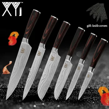 

XYj Kitchen Knives Stainless Steel Knife Tools New Arrival 2019 Color Wood Handle Fruit Vegetable Meat Cooking Tools Accessories