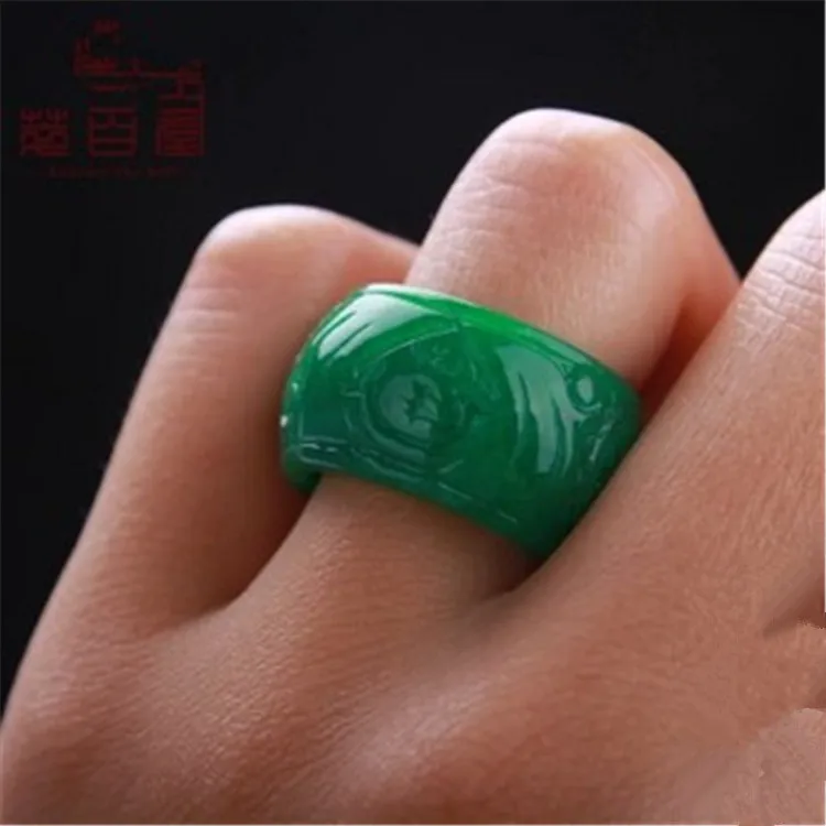 Anel De Jade Verde Esmeralda Natural, Bracelete De Jade Com Pedras Preciosas, Para Mulheres E Homens, Joias Com Esmeralda