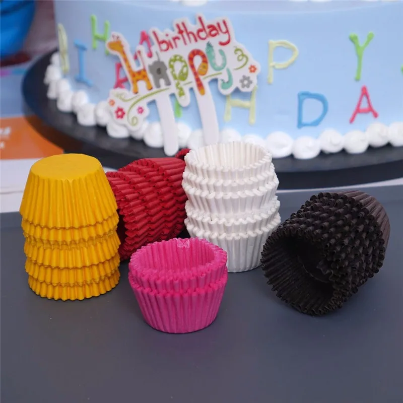 

1000Pcs Mini Colorful Paper Cake Cupcake Chocalate Egg Tart Paper Liners Baking Muffin Box Cup Party Tray Pastry Tools