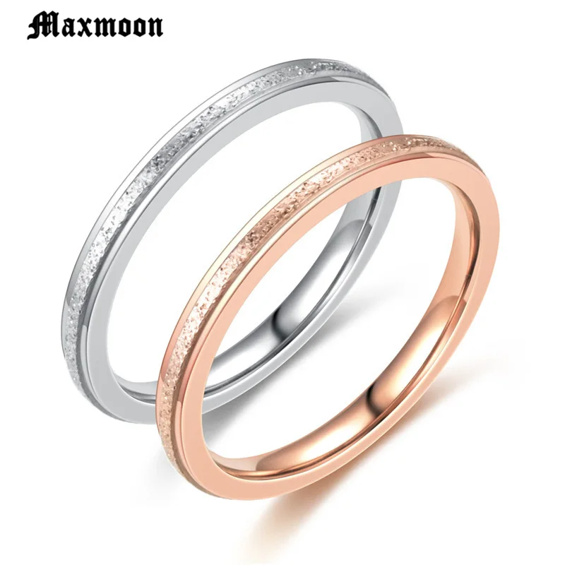 Модные простые женские кольца Maxmoon из нержавеющей стали с эффектом потертости