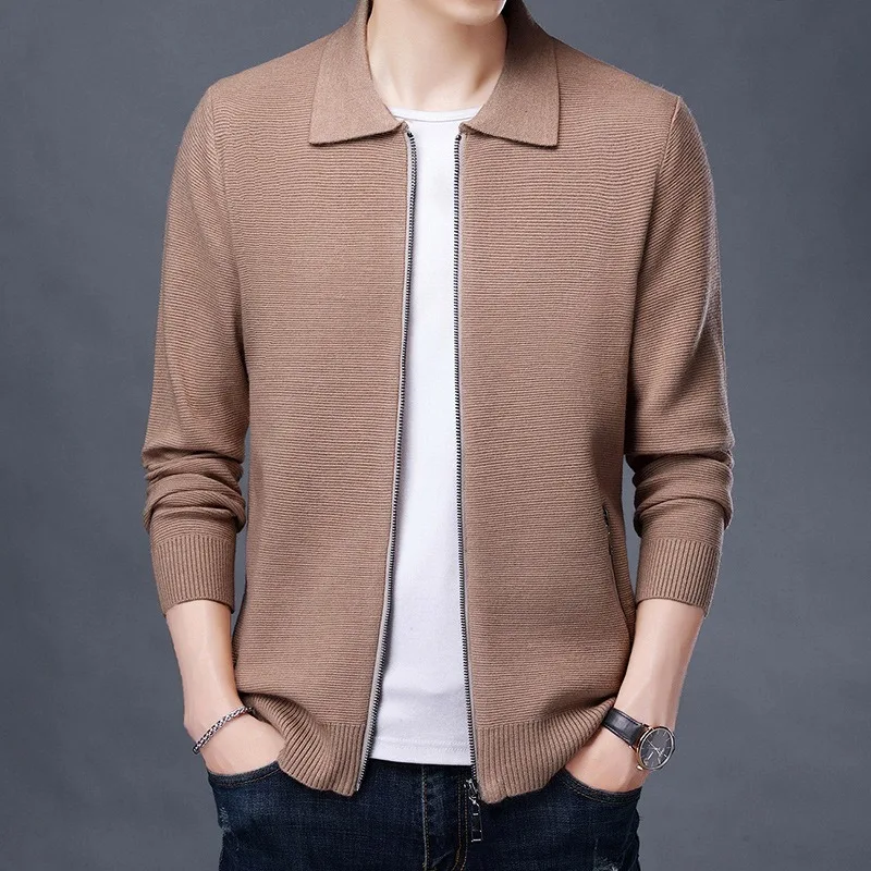 Free Shipping New Fashion 2019 Spring Autumn Men Wool Cardigans Man Turn-Down Collar Sweaters Winter Coat | Мужская одежда
