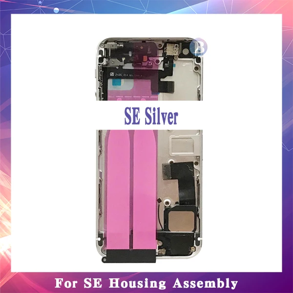 Высокое качество для IPhone 5 5G 5S SE Задний Полный Корпус в сборе крышка батареи средняя рамка Шасси задняя дверь с гибким кабелем+ инструмент - Цвет: SE Silver
