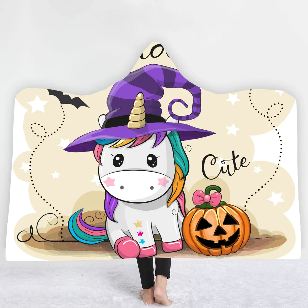

Halloween Cute Plush Toys Pumpkin Pattern Hoodie Cloak Soft Cute Cartoon Anime Kawaii Gift for Kids Unisex Cotton Drop Shipping