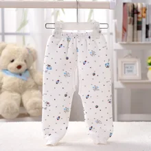 Детские брюки с хлопковой подкладкой и открытым шаговым швом зимние плотные теплые штаны для новорожденных Детские трехслойные теплые брюки