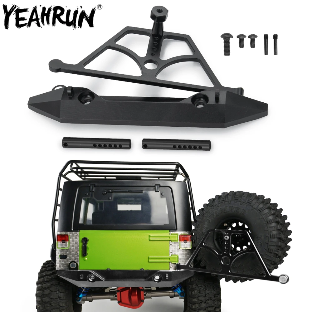 YEAHRUN Metal Rear Bumper with Spare Tire Rack For 1/10 Axial SCX10 & SCX10  III AXI03007 Jeep Wrangler AXI03006 Gladiator RC Car|Parts & Accessories| -  AliExpress