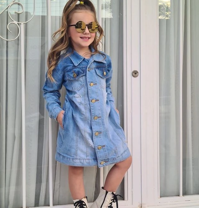 título Inconsistente Leia Vestido De Jeans Para Meninas, Vestido Da Moda Para Bebês E Crianças,  Camisa De Manga Comprida Com Gola Turn-down E De Princesa, Vestidos Casuais  Para | electricmall.com.ng