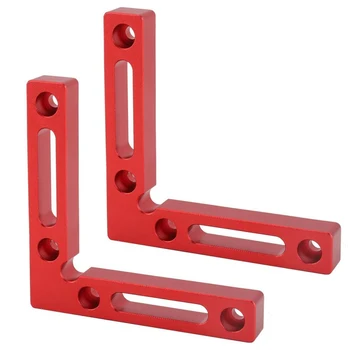 

2PC Woodworking L Shape 90° Right Angle Corner Clamp Wood Metal Welding Fix Tool Red Aluminum Alloy Woodwork Tool Corner Clamp
