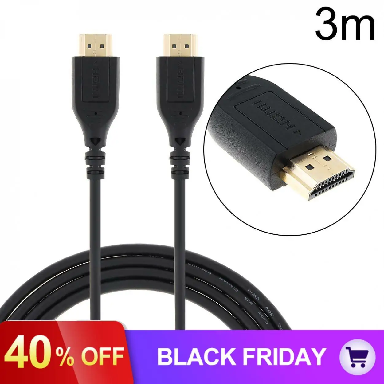 DiGiYes 3M позолоченный HDMI кабель 2,0 4K 1080P 3D кабель «Папа-папа» для HDTV/сплиттер ЖК-дисплей/PS3/проектор/компьютера