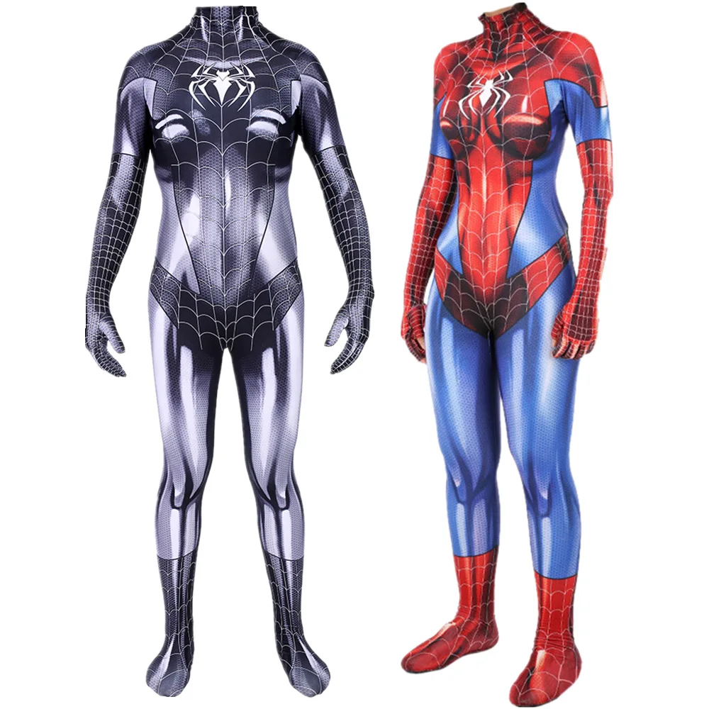 Girl 3D Print Jumpsuit Mary Jane Black Cat Venom Halloween Cosplay Costume Zentai Bodysuit |